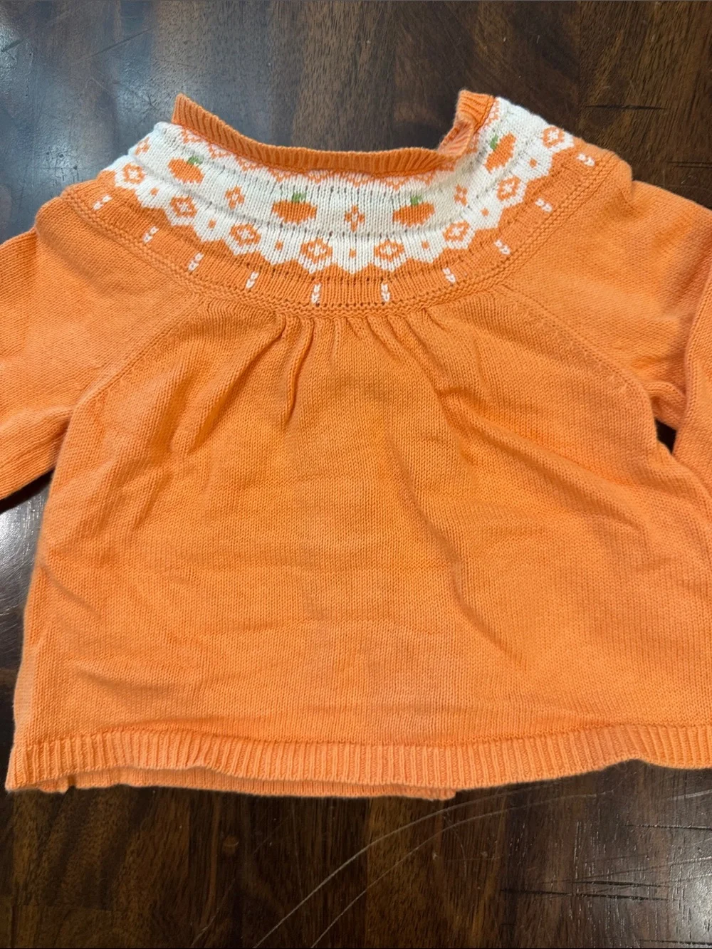 Gymboree Orange Cardigan with Blue Polka Dot Dress Set